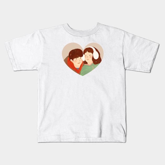Bok Joo & Joon Hyung Heart - KDrama Kids T-Shirt by aaalou